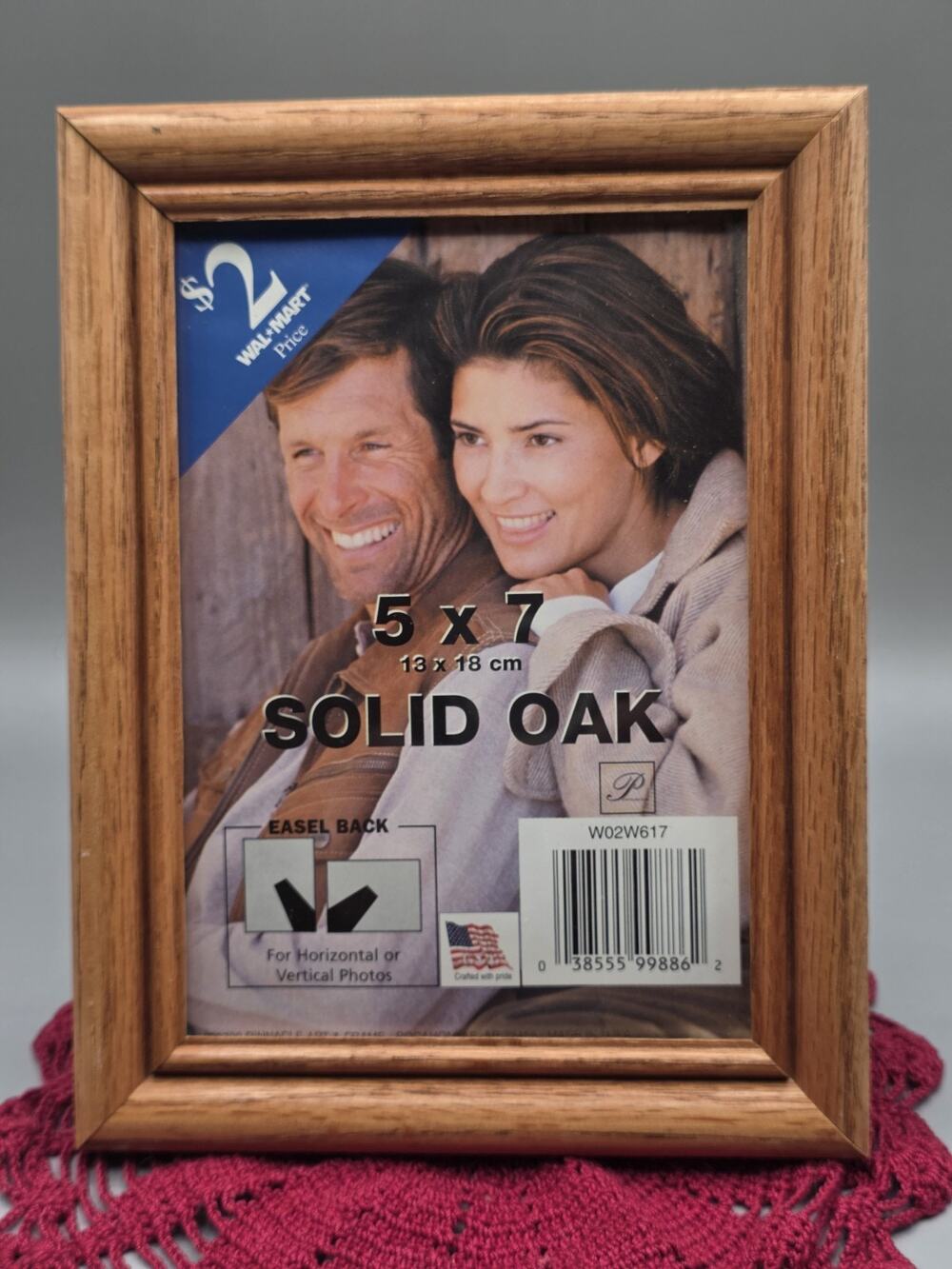 Vintage Pinnacle Solid Oak Wood Picture Frame 5x7 New Old Stock Walmart Retro